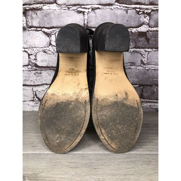 Rag & Bone Black Leather Ankle Back Zip Heel Booties Women Sz 39.5EU/9M US - Picture 7 of 16